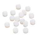 Close-up of translucent white donut-shaped glass beads for DIY jewelry making and crafts - 1 String/Pack (4.5x8mm/Hole 1.5mm) / Solid White