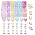 Detailed size guide of acrylic beads kit showing dimensions and quantity per compartment - 24-Grid Bead-in-Bead Set / 1 Set
