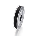 0.8mm black crystal elastic string on spool for DIY jewelry and bracelet making - Black