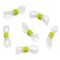 Detail view of anti-slip grass green spring silicone loops for glasses chain - 50 Pieces / White-Light Green (AC3134)