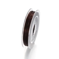 Brown 0.8mm elastic crystal bead cord on a transparent spool for DIY jewelry crafting - Coffee