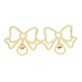 Detailweergave van gele legering strikvormige karabijnsluitingen voor DIY-handwerkprojecten - Verpakking van 5 (33.5x39.5mm) / Lichtgeel
