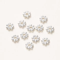 Silver 6mm snowflake spacer beads for handmade DIY necklaces and bracelet jewelry making - 50 Pieces / Silver