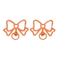 Detail van oranje legering strik-kreeftsluitingen met hartuitsparing voor DIY-werk - Verpakking van 5 (33.5x39.5mm) / Oranje