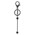 Détail d'un porte-clés en métal noir mat avec fermoir mousqueton et pendentif à tige - Accessoires pour porte-clés / Noir Galvanisé