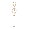 Détail du fermoir mousqueton doré et de l'anneau de clé avec tige perlée en métal - Accessoires pour porte-clés / Plaqué Or KC