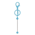 Sky blue lobster clasp keychain with beads on metal rod for DIY accessory projects - Keychain Accessories / Painted Blue