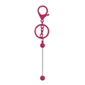 Detail of rose pink DIY lobster clasp with silver metal rod for beaded keychain making - Keychain Accessories / Lacquered Rose Red