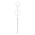 DIY metal keychain part with white lacquer finish and lobster clasp for beading - Keychain Accessories / Painted White