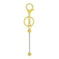 Macro view of a matte yellow DIY keychain with lobster clasp and bead holder rod - Keychain Accessories / Painted Yellow