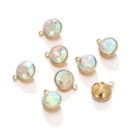Macro detail of faceted AB crystal charms with gold plating for DIY jewelry making - 1 Piece Pack (9.5*11.5mm) / Gold Base AB Multicolor