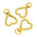 Tre moschettoni a cuore giallo limone in lega per accessori portachiavi fai-da-te - Giallo