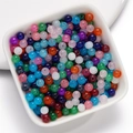 Mélange de perles en verre translucides colorées pour la création de bijoux DIY - 4mm / 50 Pièces / Couleurs Mélangées Aléatoires
