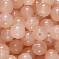 Perles rondes en verre rose pêche avec surface polie et trous pré-percés pour bijoux DIY - 10mm / 50 Pièces / Orange Clair