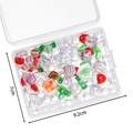 Macro-opname van DIY tulp telefoonkraalset in transparante doos van 9,2cm x 7cm - Rood