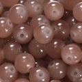 Perles de verre poli marron rouge avec trous pour la création de bijoux DIY - 10mm / 50 Pièces / Marron