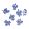 Detail of light blue glazed ceramic four-leaf clover beads for DIY jewelry making - Dark Blue