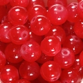 Perles en verre de jade rouge translucide avec trou central pour la création de bijoux - 10mm / 50 Pièces / Rouge