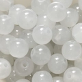 Perles en verre blanc poli avec éclat huileux pour la création de bijoux DIY - 10mm / 50 Pièces / Blanc Cassé