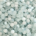 Mixed light blue glass beads set including crackle and frosted textures for DIY jewelry - 20.00g / Light Blue Series