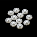 Détail de perles artificielles en forme de tournesol crème pour décoration d'ongles DIY - Style de tournesol / Environ 85-90 Pièces/Paquet / Blanc perle