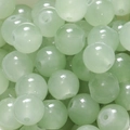 Perles en verre jade vert clair polies pour création de bijoux DIY et de bracelets - 10mm / 50 Pièces / Vert Porcelaine