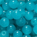 Perles en verre bleu clair translucide pour la création de bijoux et bracelets DIY - 10mm / 50 Pièces / Bleu Émeraude