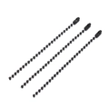 Three pieces of 10cm black metal ball bead chains with secure connectors for DIY keychains - 10pcs/Pack / Black