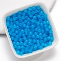 Perles en verre bleu imitation jade pour la création de bracelets DIY dans un bol blanc - 4mm / 50 Pièces / Bleu