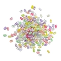 Macro view of 4mm acrylic peanut beads in macaron colors for DIY jewelry making - Transparent Mixed Colors