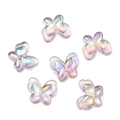 Close-up of 22mm iridescent butterfly acrylic beads for DIY jewelry and hair accessories - 5 Pieces (Approx. 8g) / Pink