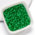Perles en verre vert émeraude imitation jade pour création de bracelets DIY - 4mm / 50 Pièces / Vert