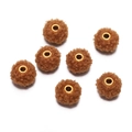 Detailed view of 18mm brown teddy plush beads with gold metal eyelets for DIY crafts - 18mm Diameter (5 Pcs/Pack) / Brown