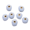 Detailed macro view of 18mm light blue teddy fleece beads with gold metal grommet centers - 18mm Diameter (5 Pcs/Pack) / Blue