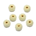 Detailed view of 18mm soft teddy fleece plush beads with golden metal eyelets for DIY - 18mm Diameter (5 Pcs/Pack) / Green
