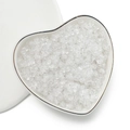 Macro view of clear 4mm acrylic peanut beads for DIY jewelry making in heart-shaped bowl - Matte White