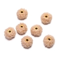 Detail of 18mm beige teddy plush beads with golden large hole for DIY jewelry making - 18mm Diameter (5 Pcs/Pack) / Light Brown