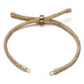 Detailopname van de gouden mesh-armband met verstelbare schuif en metalen eindstukken - Volledige Goudkleur