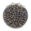 Blue and orange two-tone glitter 10mm resin round beads in a decorative silver tray - 5 Pcs/Pack (10mm) / Orange Blue