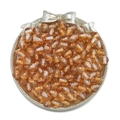 10mm amber resin beads with white glitter stripe for DIY necklace jewelry making - 5 Pcs/Pack (10mm) / Orange