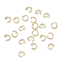 Primo piano di anellini aperti dorati per gioielli fai-da-te con design a maglia aperta - 1.2*10mm (200 Pezzi/Confezione) / Oro
