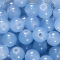 Perles en verre bleu clair translucide avec surface ronde pour fabrication bijoux DIY - 10mm / 50 Pièces / Bleu ciel
