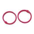 Paire d'anneaux de 30mm en métal rose mat pour porte-clés DIY et reliure de carnet - Rouge Rose