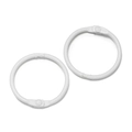 Anneaux articulés en métal blanc mat 30mm pour porte-clés et reliure de feuilles - Blanc
