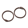 Deux anneaux de reliure en métal peint marron 30mm pour porte-clés DIY - Café