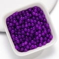 Perles rondes en verre violet foncé pour la fabrication de bijoux DIY dans un plat blanc - 4mm / 50 Pièces / Violet