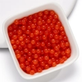Perles en verre orange translucide style jade pour bracelets DIY dans un plateau - 4mm / 50 Pièces / Orange