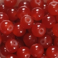 Perles en verre rouge poli pour bijoux DIY avec une finition sphérique ronde et lisse - 10mm / 50 Pièces / Rouge Foncé