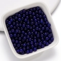 Perles rondes en verre bleu foncé avec trou central pour la création de bijoux DIY - 4mm / 50 Pièces / Bleu clair