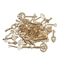 Collezione dettagliata di ciondoli vintage a chiave in lega dorata con motivi intricati - 20g/Confezione (Circa 7-85mm) / Oro KC